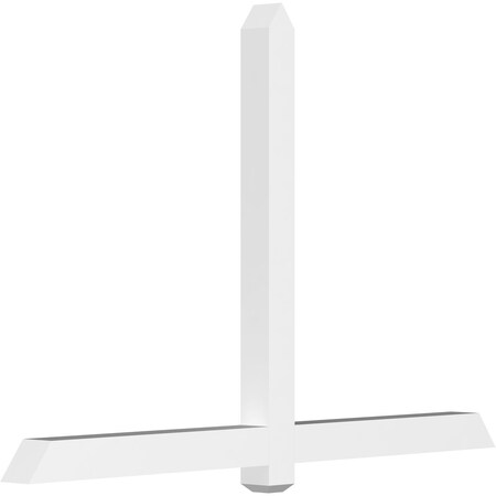 Ekena Millwork Eugene Architectural Grade PVC Gable Bracket, 72"W x 48"H x 4"D x 4"F, 16/12 Pitch GBP072X48X0404EUG00